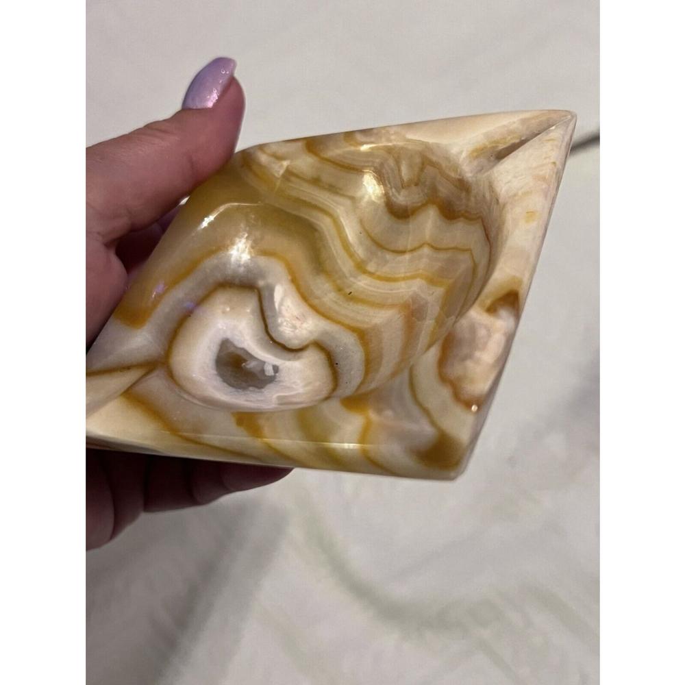 Brown And White Marble Home Ashtray - Picture 6 of 8